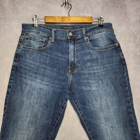 Lucky Brand Other - Lucky Brand 410 Jeans Mens 32x29 Athletic Straight Denim Medium Wash Zip Fly